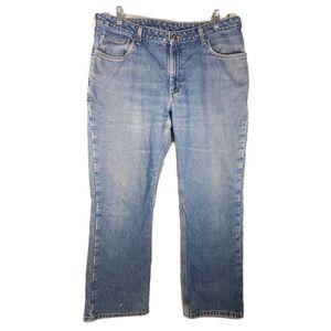 Carhartt Men's 14×30 Relaxed Fit Straight Leg High Rise Light Washed Denim Jeans